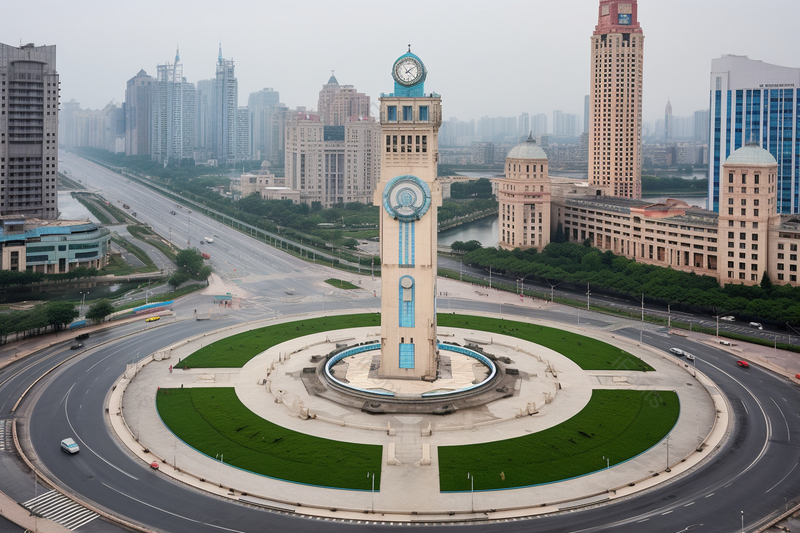 蓝天下广场世纪钟实拍摄影图,高清,摄影图,摄影图片,图片大全,摄影图免费下载